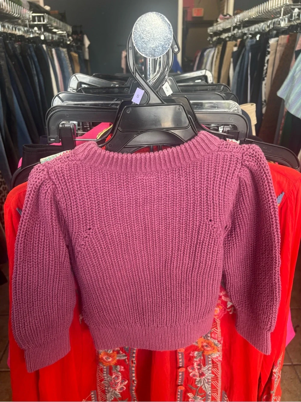 GAP Rib-Knit Crew Sweater in Dusty Rose